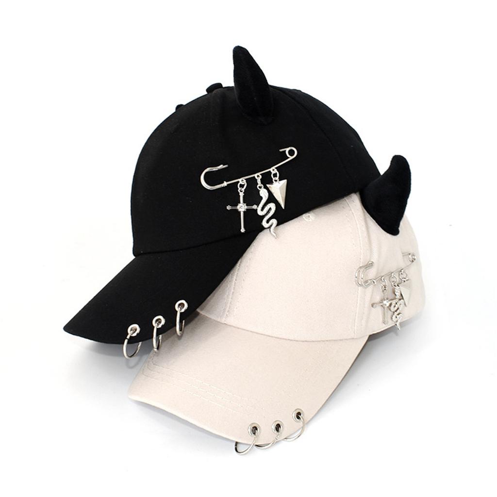 Unique Metal Ring Designs Cotton Baseball Cap Comfortable Hip Hop Hat with Adjustable Strap Hat For Outdoor Activities