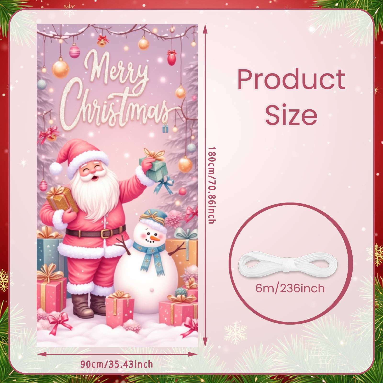 

Holiday Background Festive Atmosphere Xmas Banner Snowman Backdrop Christmas Tree Elements Santa Claus Backdrop For Photo Shoot