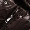 Womens Warm Winter Hooded Puffer Coat Casual Slim Fit Cotton-Padded Jacket Coffee Color