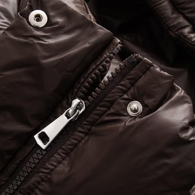 Womens Warm Winter Hooded Puffer Coat Casual Slim Fit Cotton-Padded Jacket Coffee Color