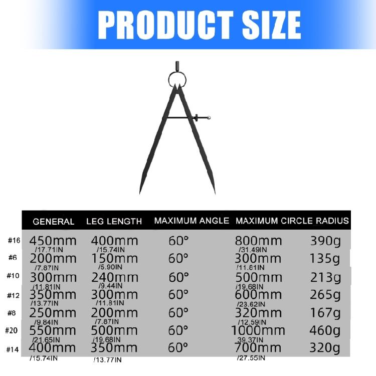 Light Weight Alloy Spring Divider Tool Adjustable 15cm To 60cm Design For Professional Engineers And Craftsmanships
