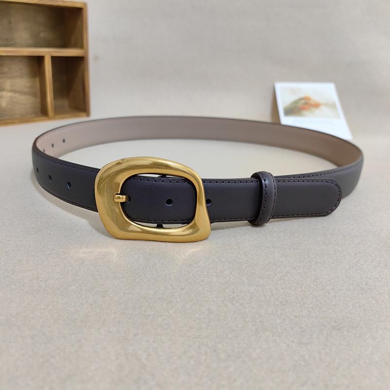 Black Leather Simple Womens Belt With Alloy Pin Buckle For Casual Wear Use Daily