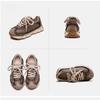 Johnature Genuine Leather Sneakers Versatile Casual Sports Shoes Round Toe Lacd-up Women's Flat Shoes
