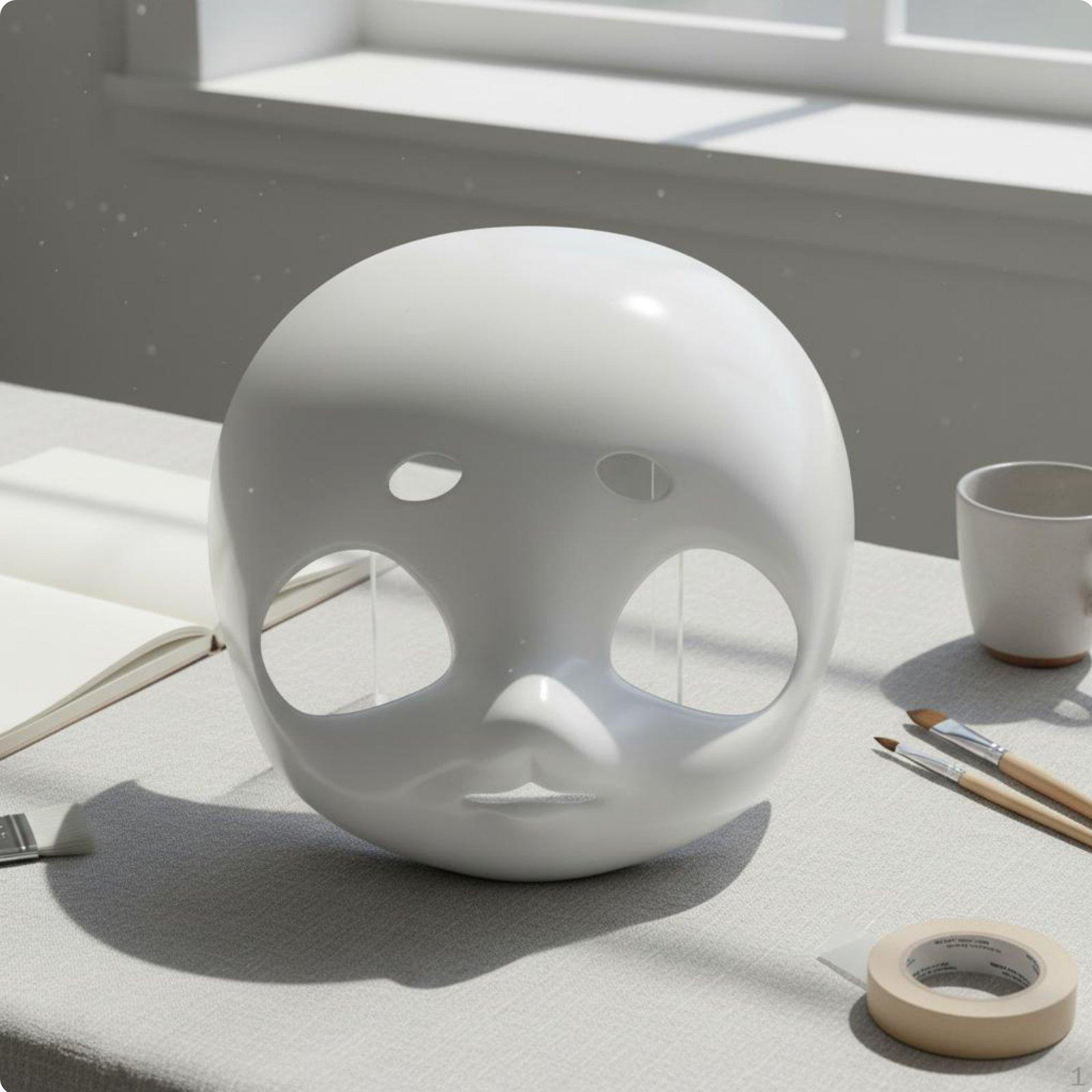 Character Head Base Headpiece Form Paintable Surface Blank mask Face Covering Lightweight DIY