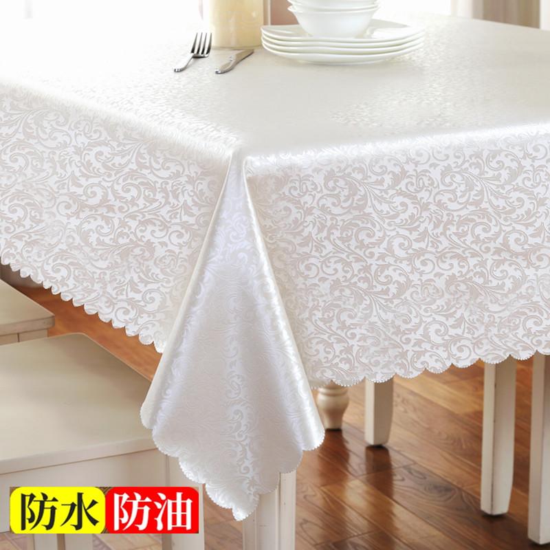 Runde Tischdecke aus Kunststoffspitze, dicke, mehrfarbig bedruckte Tischdecke, wasserdicht, ölbeständig, waschbar