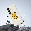 For Samsung Galaxy S25 Case Yellow Moon Pattern Printing Straight Edge TPU Phone Back Cover