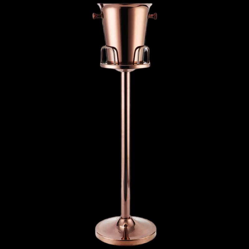 Rose Gold Stainless Steel Ice Bucket Set with European High Stand