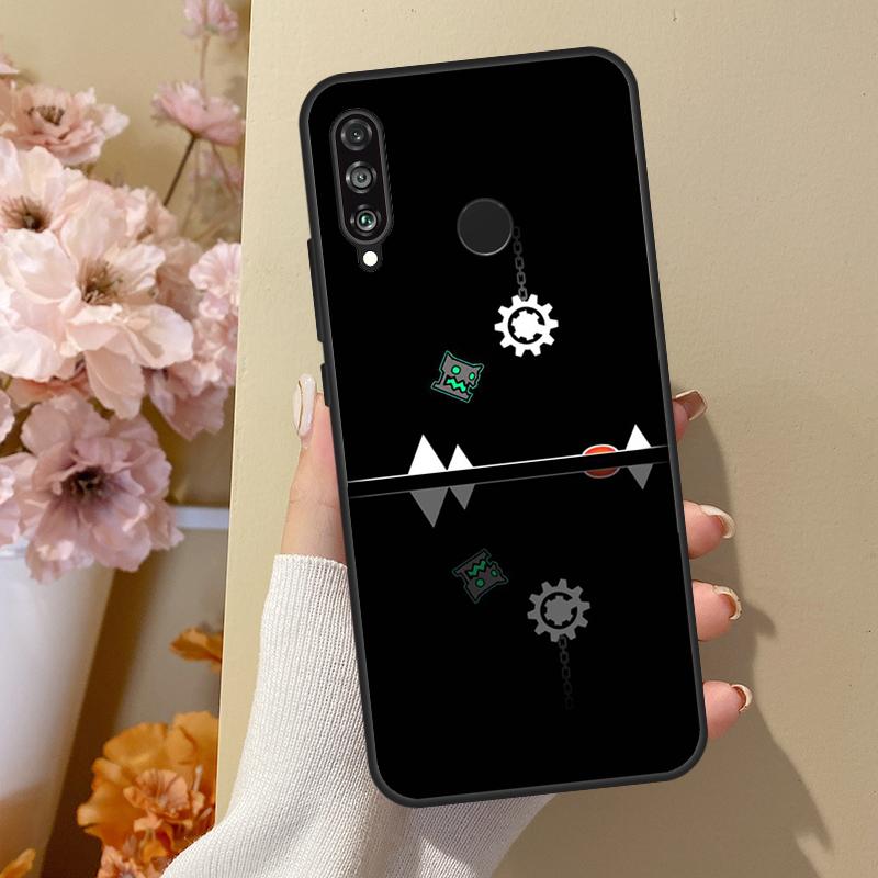 Pouzdro Geometry Dash pro Honor 50 8X 9X 10i pro Huawei P50 Pro P20 P40 P30 Lite P Smart 2021 Nova 5T Cover