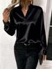 2025 Spring/Autumn Loose V-neck Shirt - Versatile, Simple, Elegant Women's Top