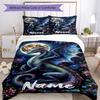3pcs Custom Name Dragon Bedding Set Duvet Cover Closure Includes 1 Duvet Cover & 2 Pillowcases, Soft and Comfortable for All Seasons.
