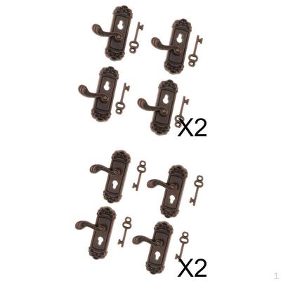 16x Dolls House Miniature Retro Door Locks with Keys for 12th Dollhouse Furniture Accessories DIY