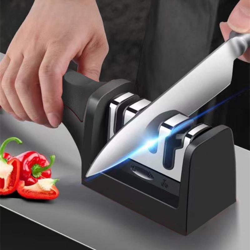 Polizor de uz casnic pentru cuțite Bucătărie Multifuncțională Tăiere cu trei secțiuni Tăiere cu diamant pentru ascuțire