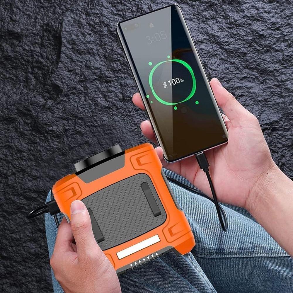 10000mah Belt Clip Fan 3 Speeds Outdoor Fan with Flashlight Safe Portable Waist Fan  Summer