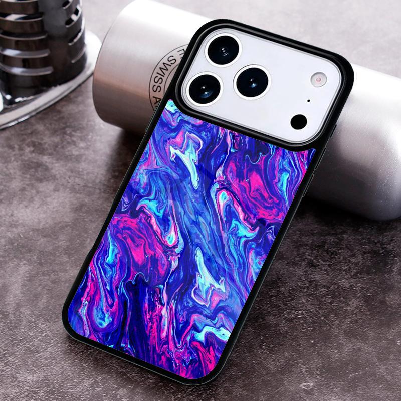 

Blue Based Abstract Pattern Phone Case For iPhone 17 16 15 14 13 12 11 Pro Max Plus 17Air Soft Silicone Cover iPhone17 Pro