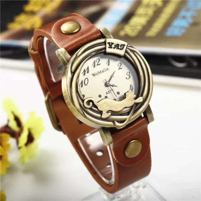 Leder Hight Qualität Quarz Zifferblatt Frauen Uhr Braun Rot Weiß Kleid Casual Uhren Mode Uhr