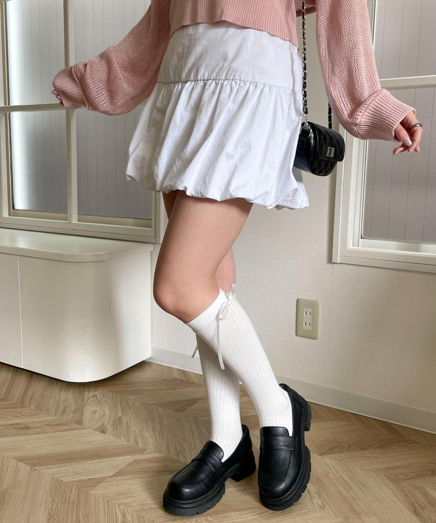 Balloon Mini Skirt Pants Clothes Miniskirt Girly F White [WEGO] Women's