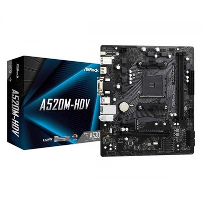 Asrock AMD Ryzen 30004000 Series (Soket AM4) Compatible Micro ATX Motherboard with A520 Chipset [Domestic Authorized Distributor Product] A520M-HDV
