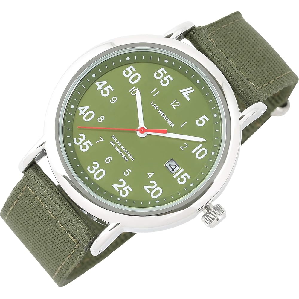 Radweather Solar-Powered Military Watch Green for Men and Women, No Battery Required, Durable Design