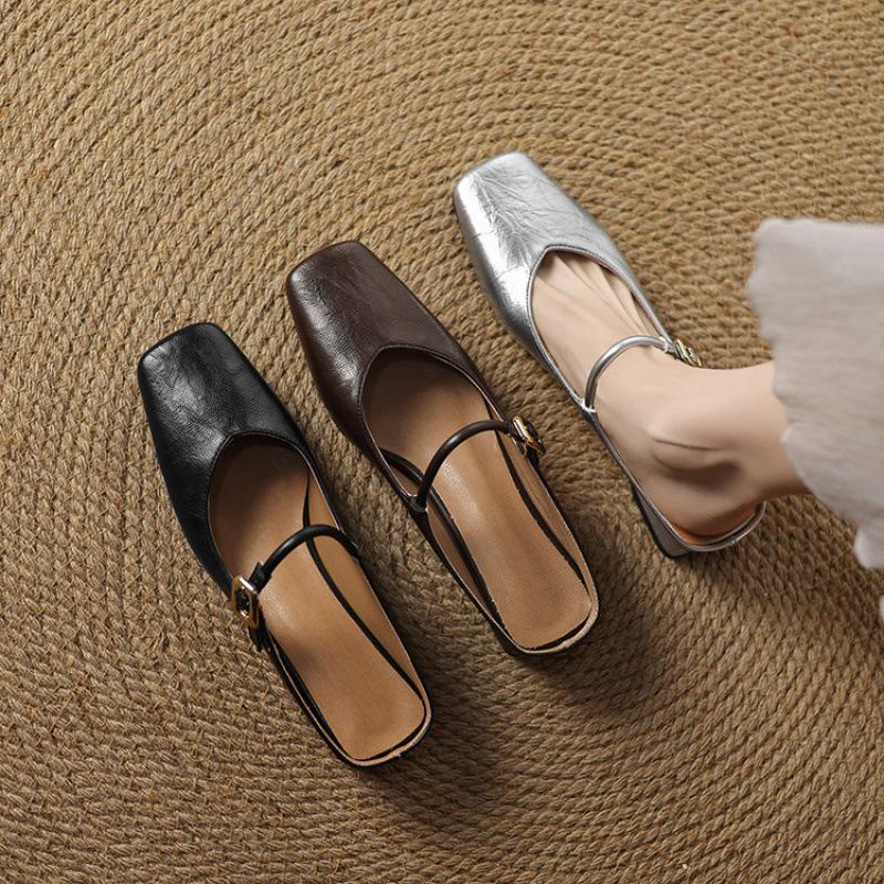 Summer casual flat-bottomed slippers cover one foot, cool slippers women's new large and small size women's shoes non-slip bag head slippers