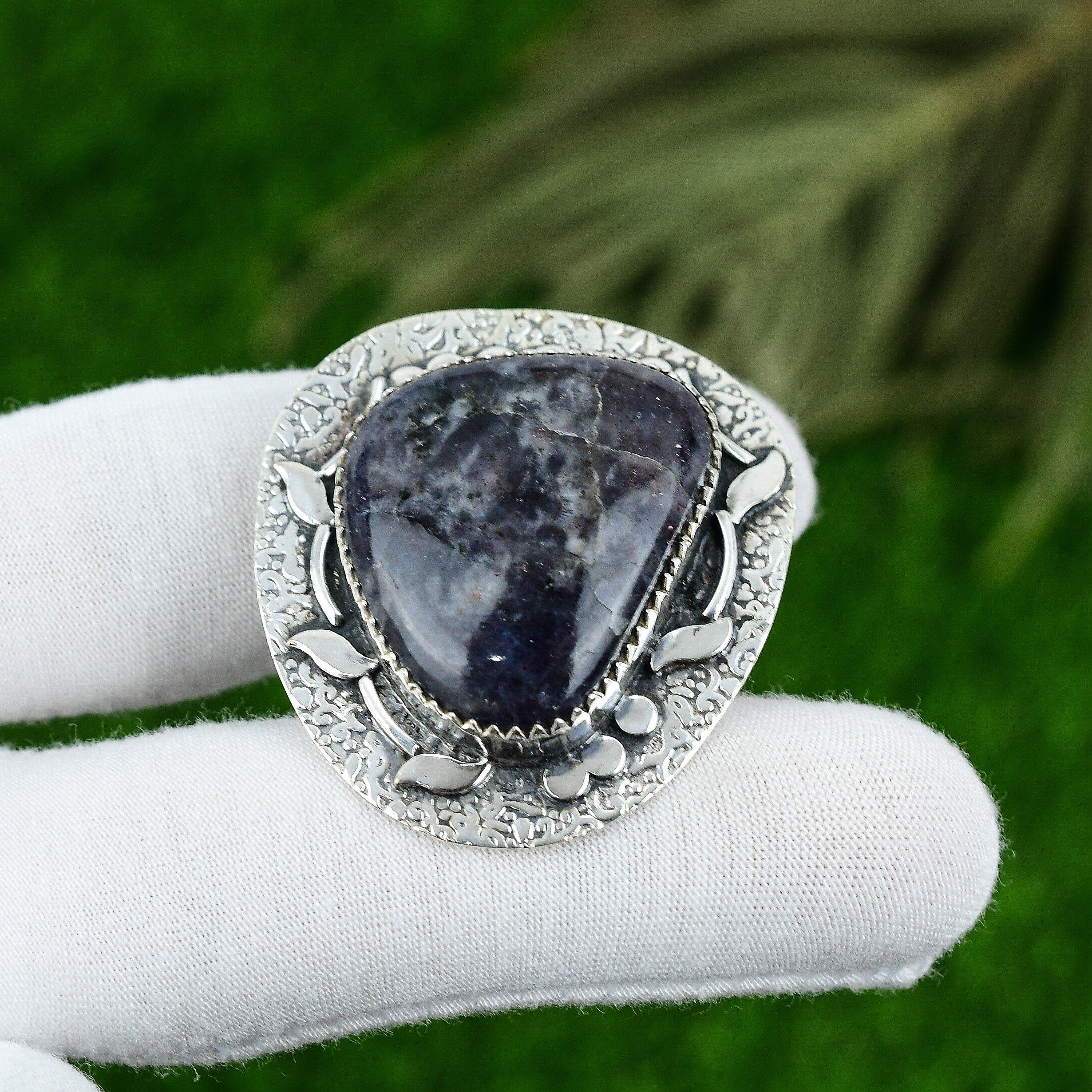 

Natural Iolite Sunstone Gemstone Pendant Purple 925 Sterling Silver Jewelry