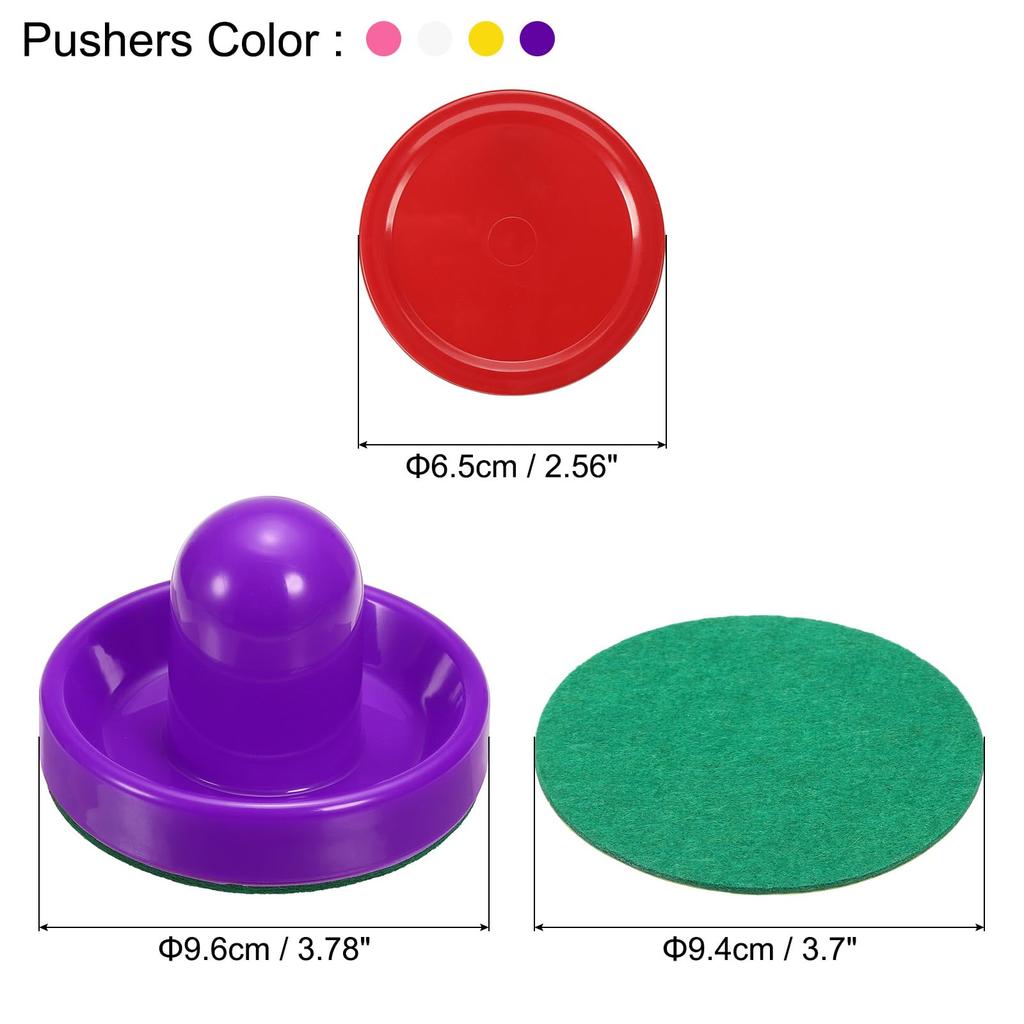 PATIKIL 96mm Air Hockey Pushers and Air Hockey Pucks Handle Pad Replacement Accessories for Game Tables Padded 8 (4 Pushers, Pucks)