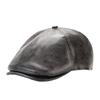 Fashion PU Beret Hat Retro Adjustable Painter Hat Casual British Style Newsboy Hat Men Women