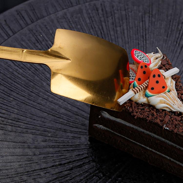 Retro Stainless Steel Shovel Spoon for Desserts and Watermelon