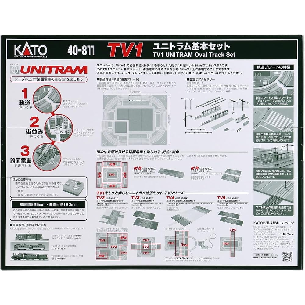 KATO N gauge TV1 Unitram basic set 40-811 model train rail set