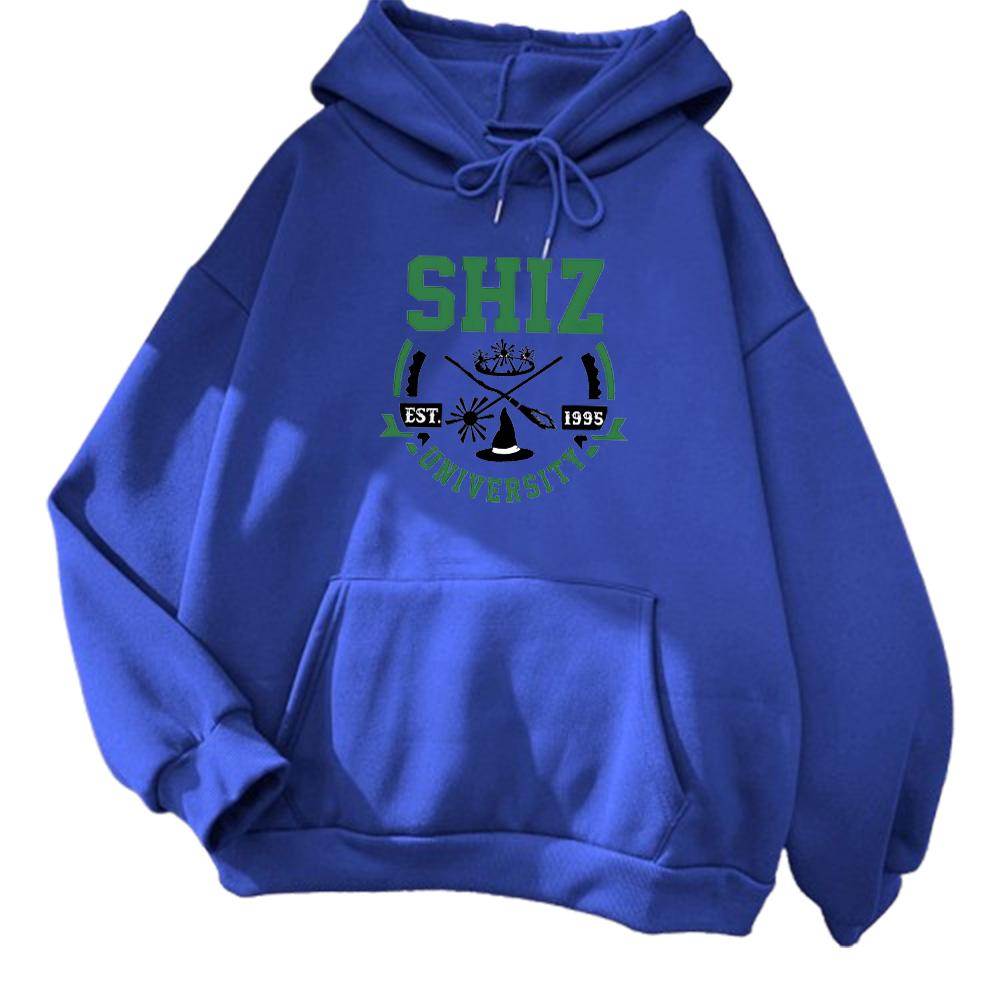 Bluzy Shiz University Nadruki Wicked Movie Damskie Męskie Bluzy Sudadera Pulowery Bluza z Kapturem Zimowa Ciepła Polarowa Odzież Unisex