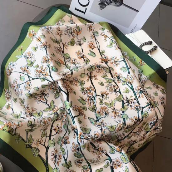 70x70CM Čtvercový šátek z umělého hedvábí Jaro Léto Prodyšný Dámský Šátek na hlavu Nákrčník Ochrana před sluncem Falešný saténový šátek do vlasů