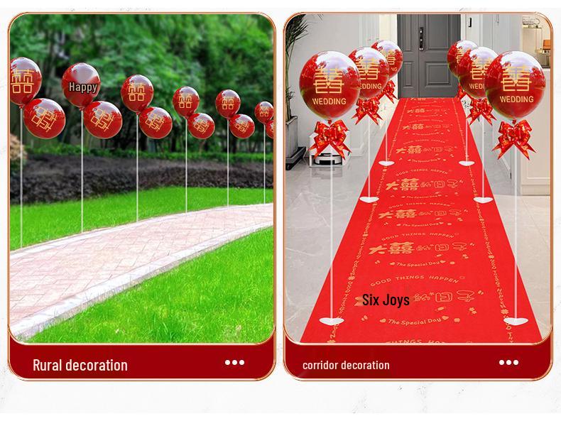 Outdoor Wedding Aisle Balloons - Double Happiness Yard Decorations