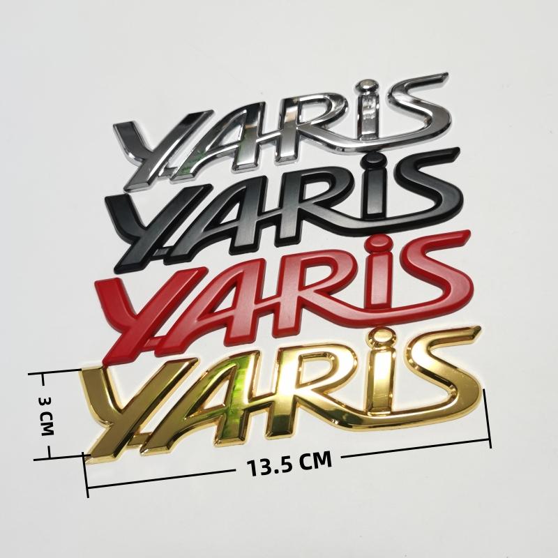 3D ABS Yaris Logo Emblem Badge Matte Black Chrome Plated Trunk Letter Sticker For Toyota Yaris Car Exterior Decor Accessories
