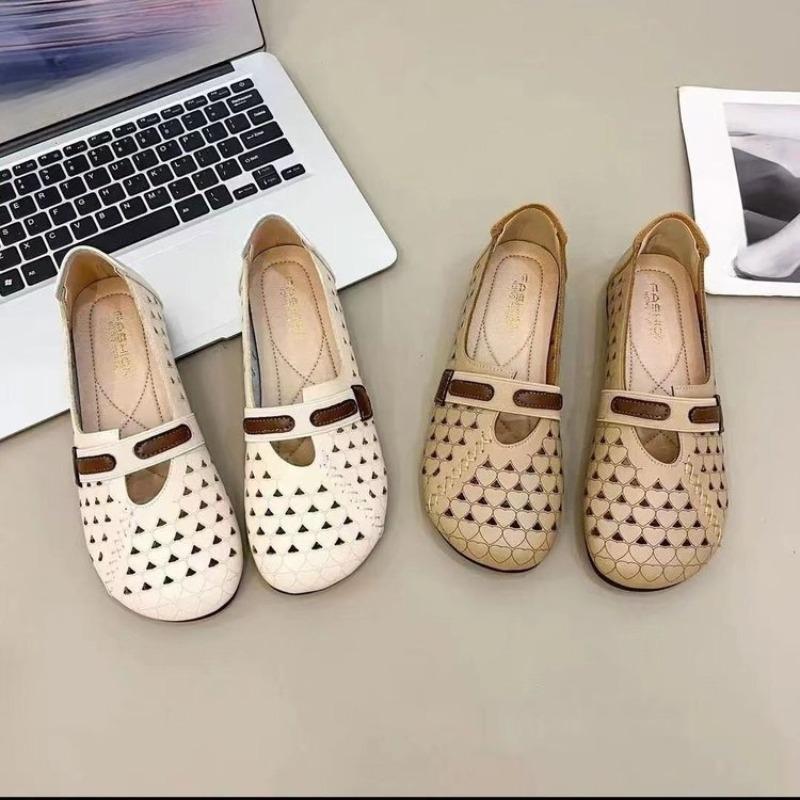 Rutschfeste Schuhe mit weicher Sohle und perforiertem Belüftungsdesign, Coole Sandalen, Arztschuhe, Damenschuhe