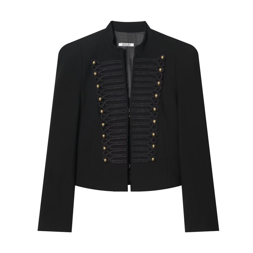 2026 Spring New Product European and American Cross-border Women's Clothing Fashion with Shoulder Pads Slim Short Blazer W018 1790
