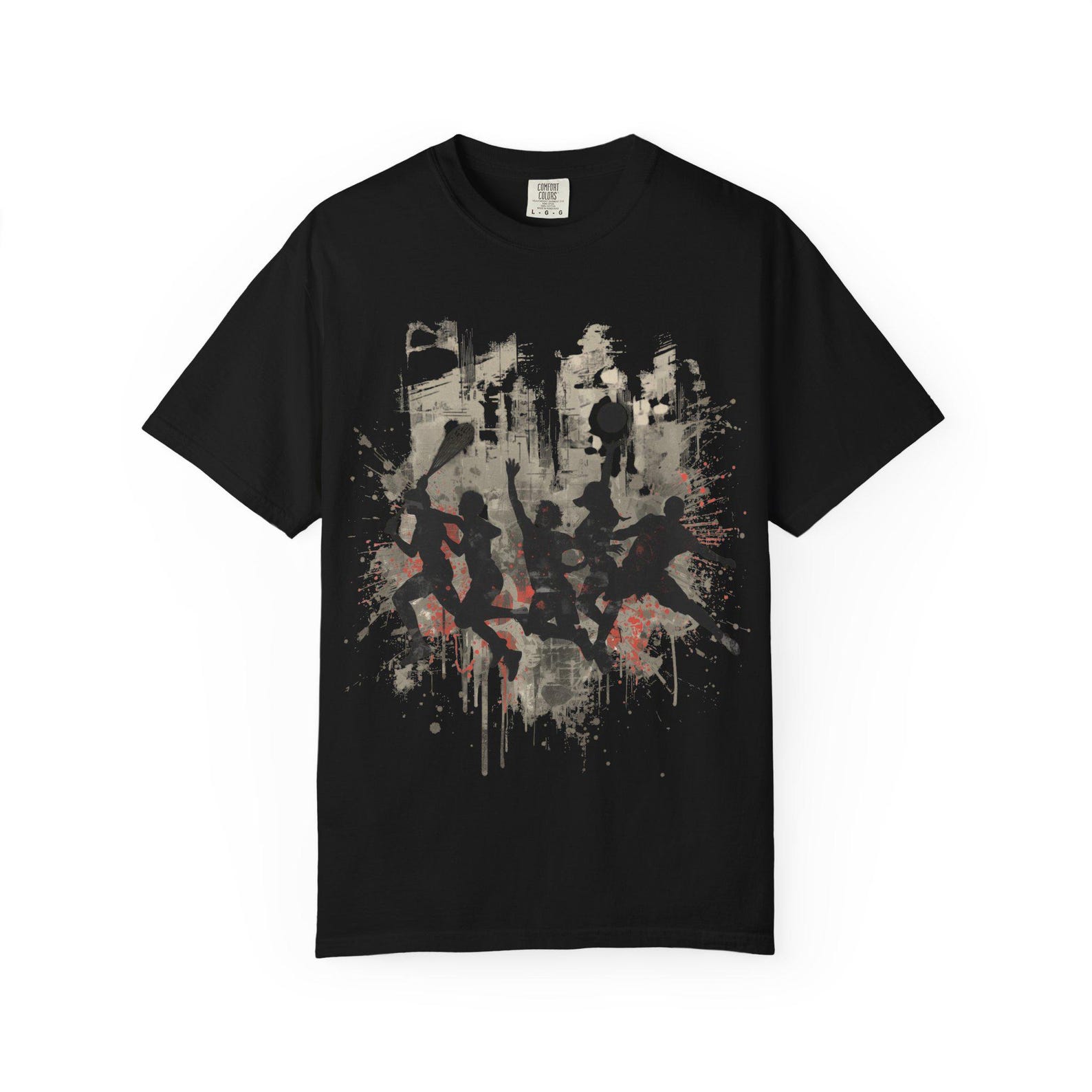 Watercolor Soccer Players T-Shirt | Silhouette Art Design | Sports Fan Apparel L
