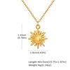 Dainty Sunburst Coin Pendant Necklace, Stainless Steel 18K PVD Gold Plated Waterproof Tarnish Free Celestial Layering Jewelry