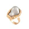 Baroque Special-Shaped Simulation Pearl Ring - Retro Irregular Alloy Design
