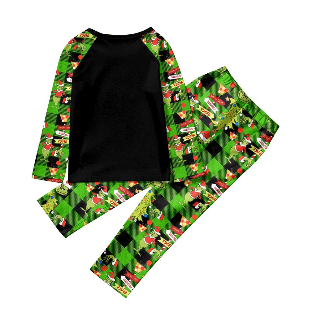 Weihnachtstag Drucke Familie Passend Langarm Oberteile+Hosen Set Familie Passende Sets