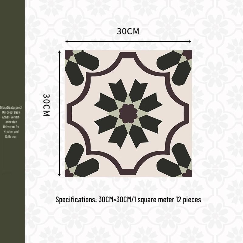 Waterproof Anti-slip Self-adhesive Bathroom & Kitchen Floor Tile Sticker