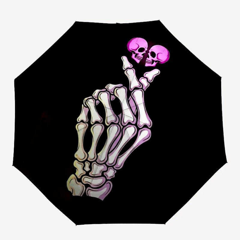 

1pc Skeletoon Automatic Open/Close Umbrella, Portable Folding Umbrella, Compact Travel Umbrella for, Birthday/Christmas Gift 5115