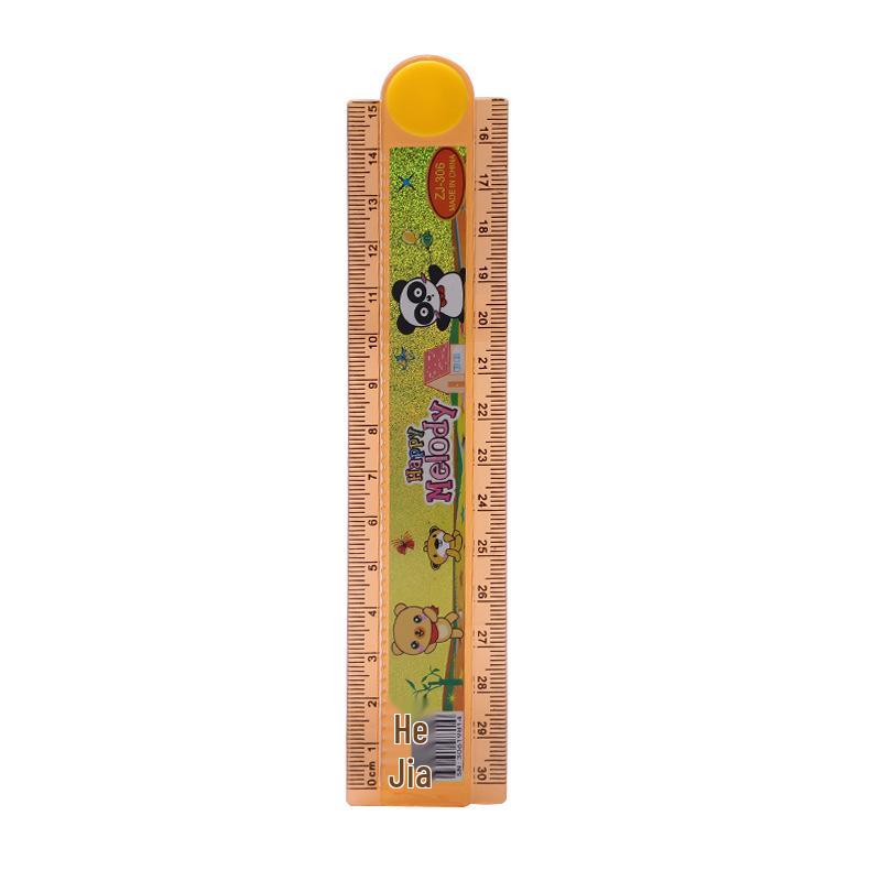 15cm Cartoon Folding Ruler for Kids: Multifunctional, Cute 30cm Wavy Ruler for Primary School Students