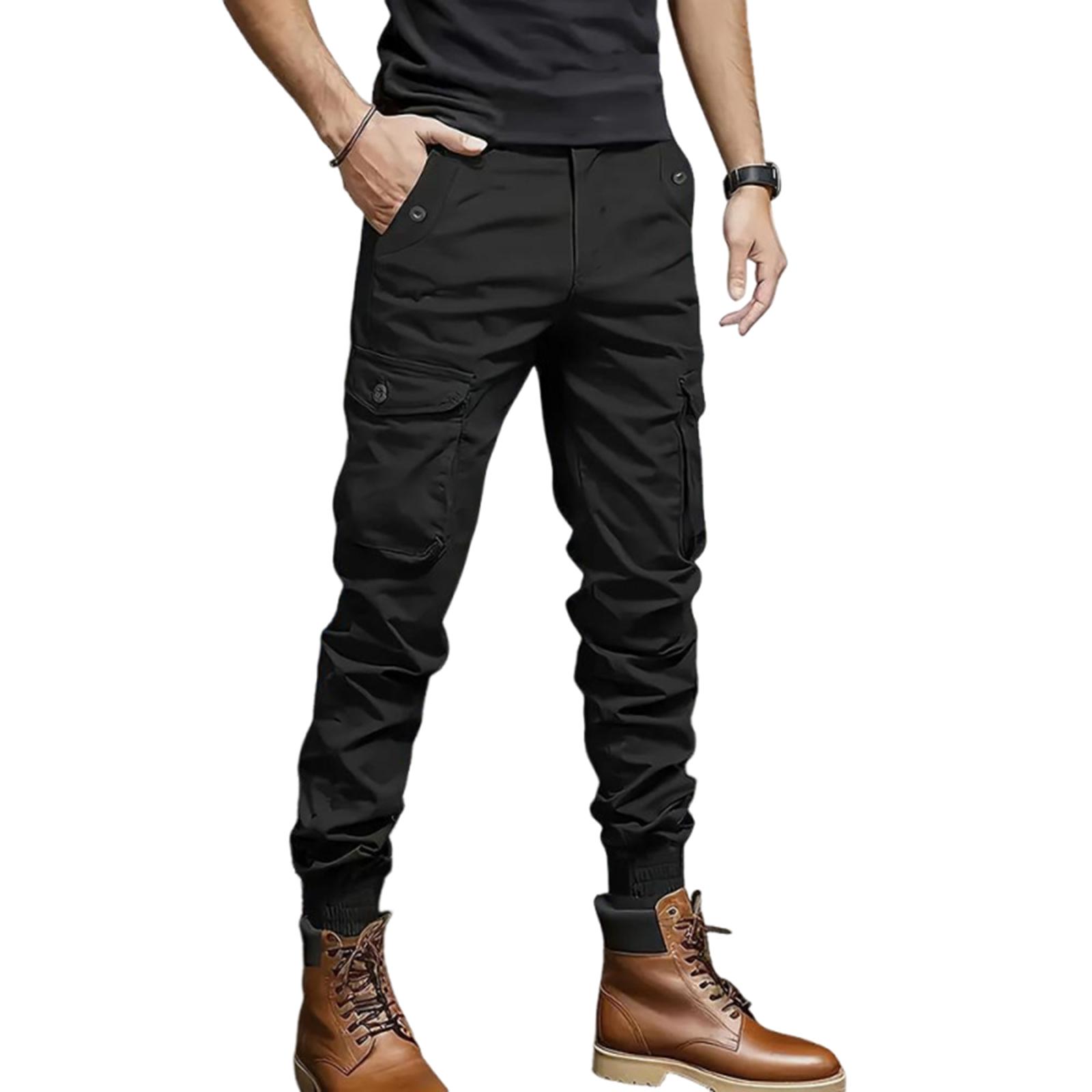 

Men s Outdoor Climbing Pants, Workwear Casual Pants, Versatile -restraining Long Pants XL чёрный