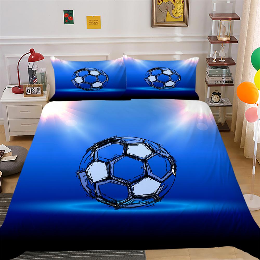 

Комплект постельного белья с принтом мяча, полноразмерный комплект постельного белья для мальчиков, дизайнерская одежда из высококачественного полиэстера, крутое домашнее постельное белье EU Single 135x200cm