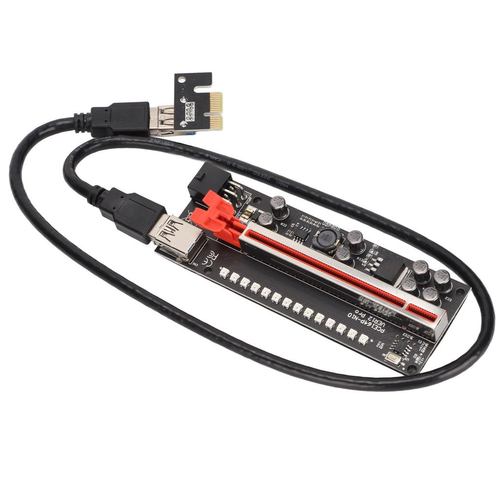 Riser-Adapterkarte 8 Excicon-Kondensatoren Mehrschichtige Abschirmung Feste Schnalle PCIE Riser 1x auf 16x Adapter