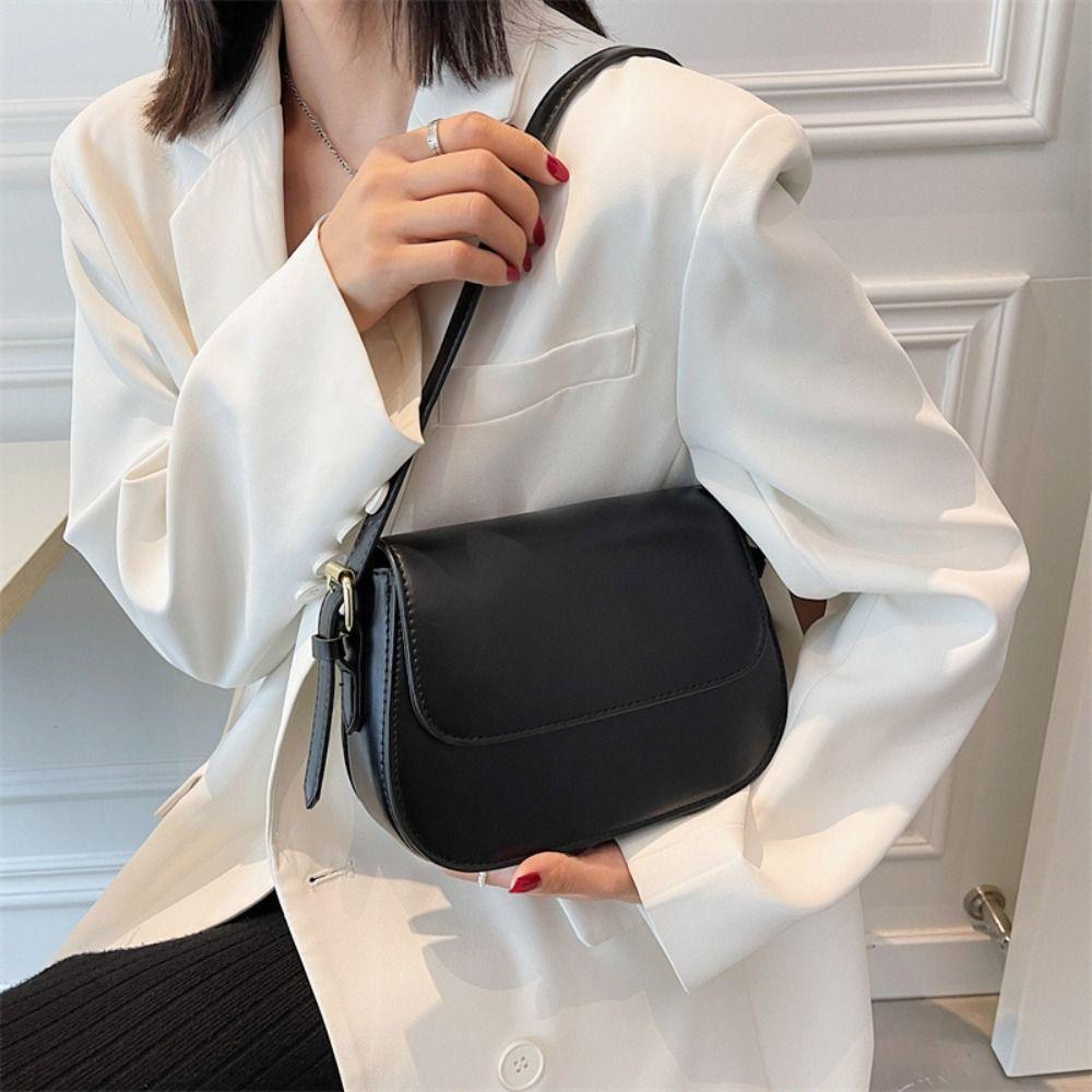 Korean Style PU Shoulder Bag Square Women Crossbody Bag Casual Flap Crossbody Shoulder Bag  Girl