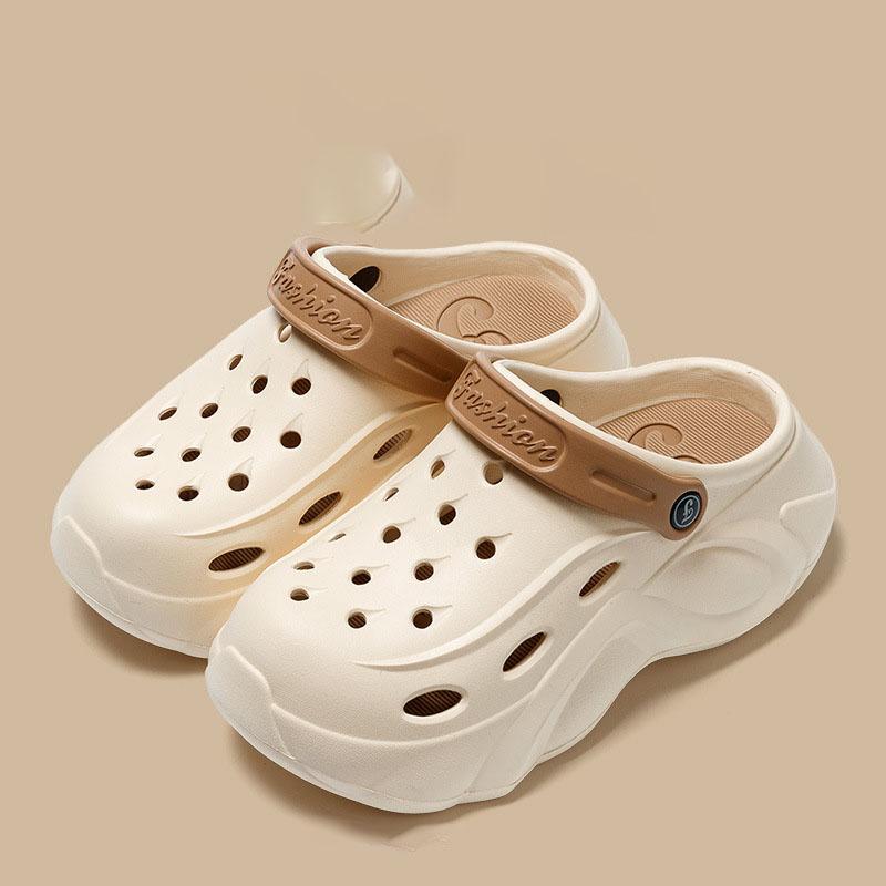 Damen Sandalen mit dicker Sohle Plateau EVA Clogs Mode Gartenschuhe für Damen Outdoor Klobige Rutschfeste Badeschuhe