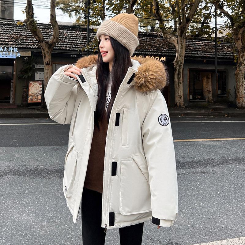 

Women s Thickened Fur Collar Down Jacket Winter Warm Coat S