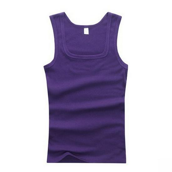 Men's Korean Style Slim Fit Cotton Square Collar Vest for Summer