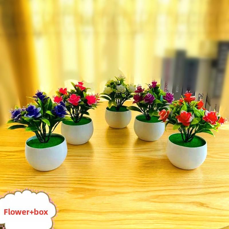 Multicolour Plastic Narcissus Flower Artificial Green Plant Bonsai Indoor Decor