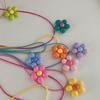 Colorful Flower Necklace Statement Pendant Necklace Floral Design Neck Jewelry Rope Necklace Perfect Gift for Women Girl